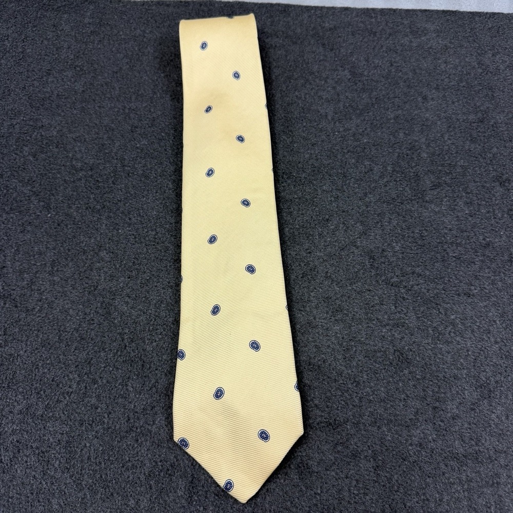 Vtg Jack Henry Club Shop Silk Tie Yellow Blue Medallion Geometric Kansas City